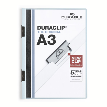 Klämmapp Duraclip A3 blå