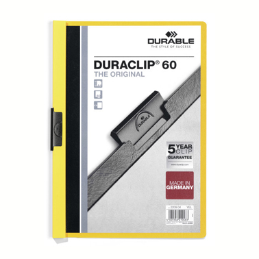 Klämmapp Duraclip 60 ark gul A4